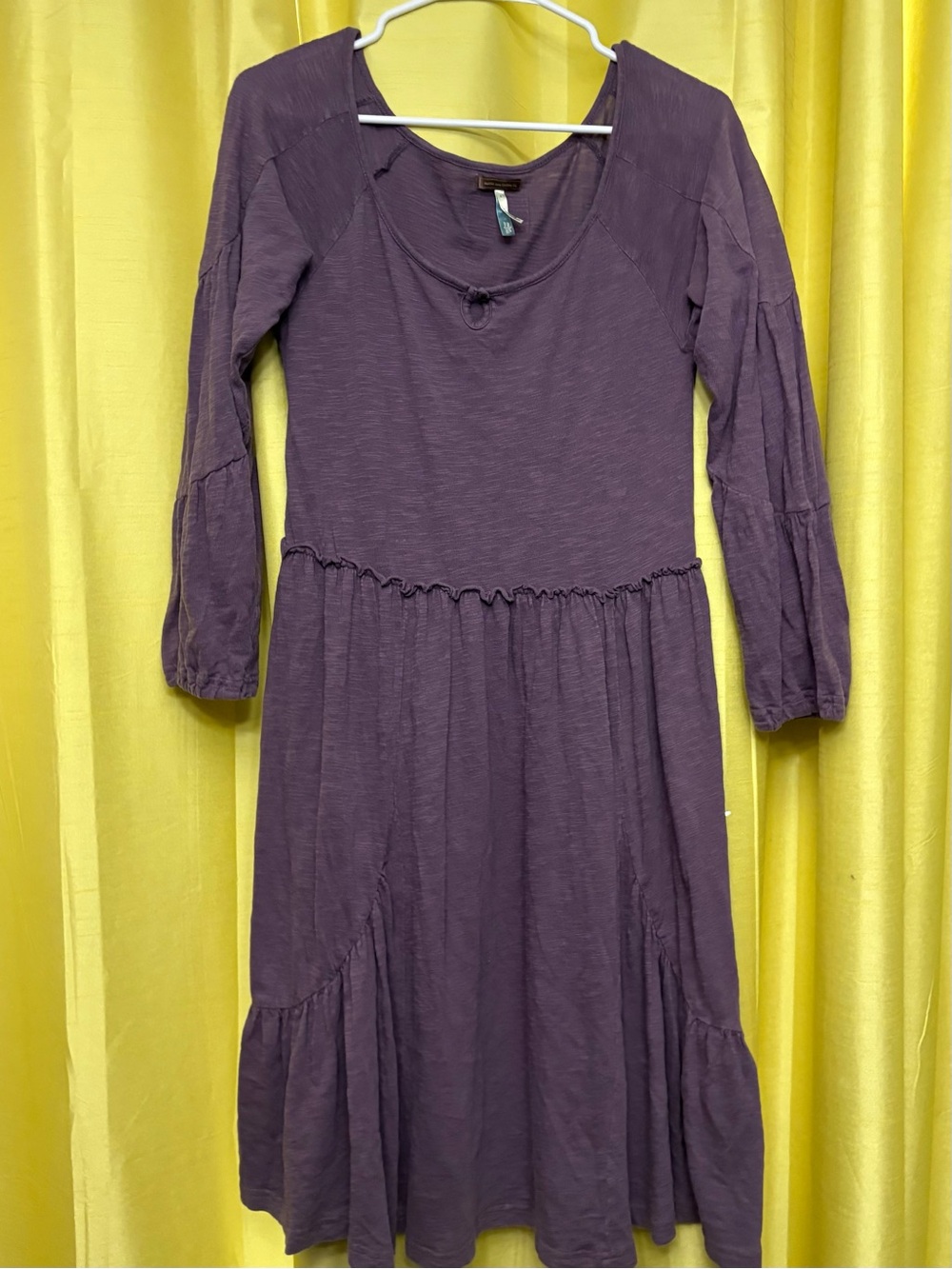 Women’s Purple Long-Sleeve Tiered Dress